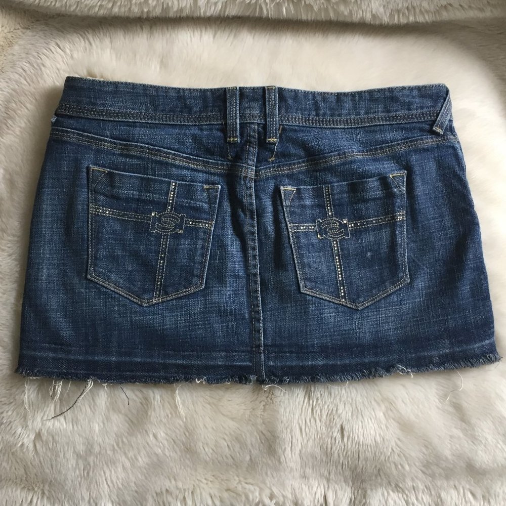 Bebe Charlotte Denim Mini Skirt Size 28